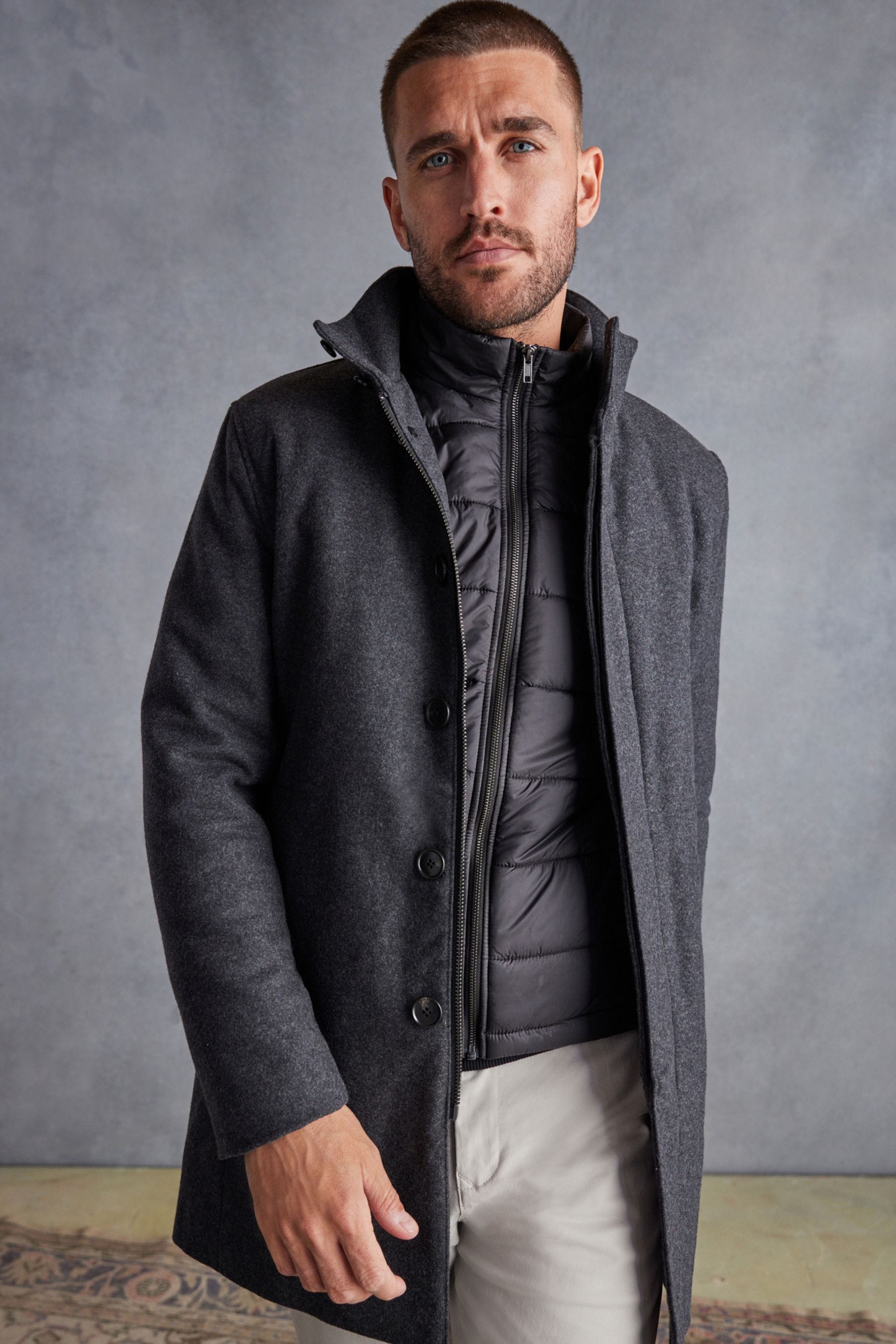 Mens funnel deals neck jacket