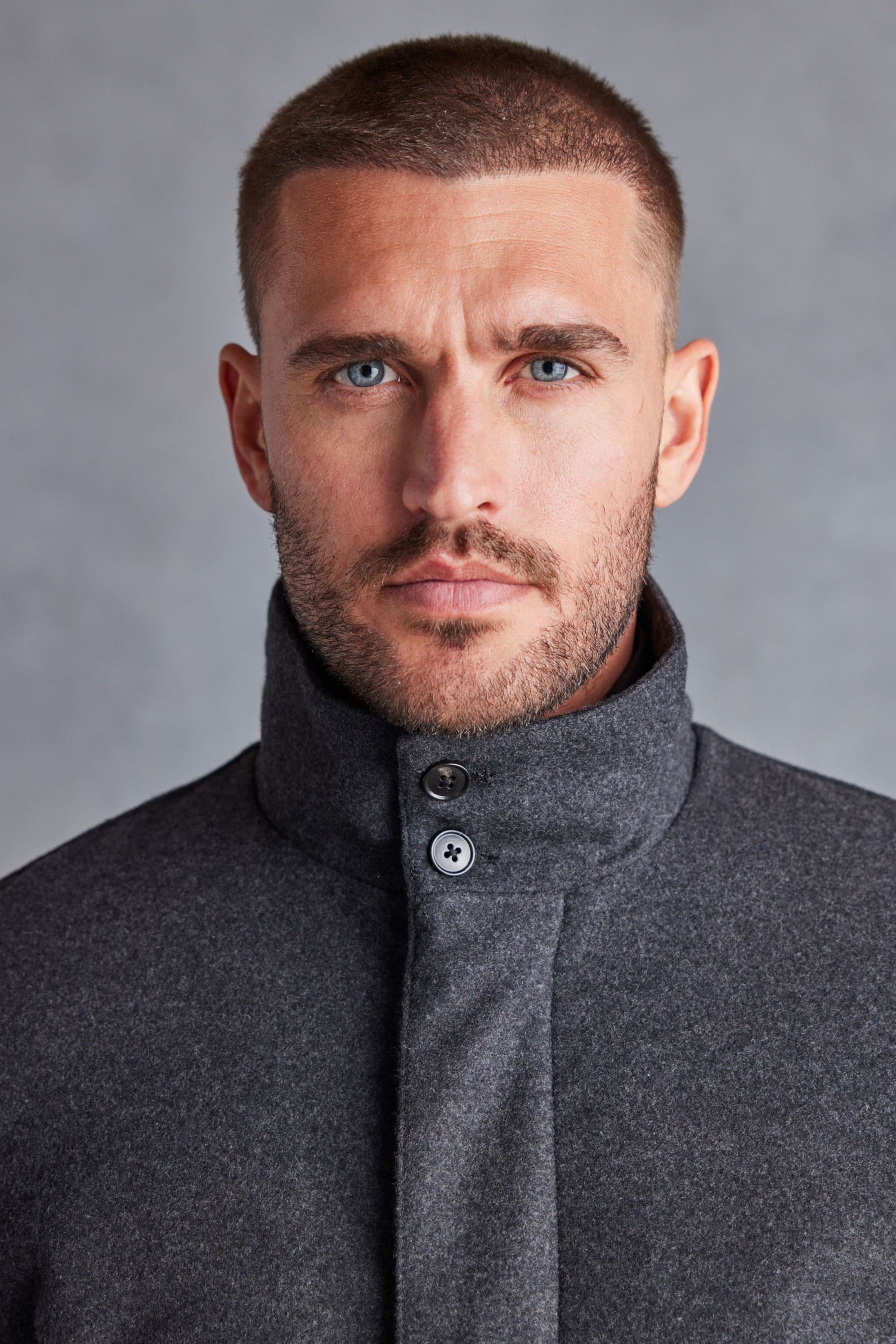 Buy Charcoal Grey Signature Italian Wool Rich Funnel Neck Coat