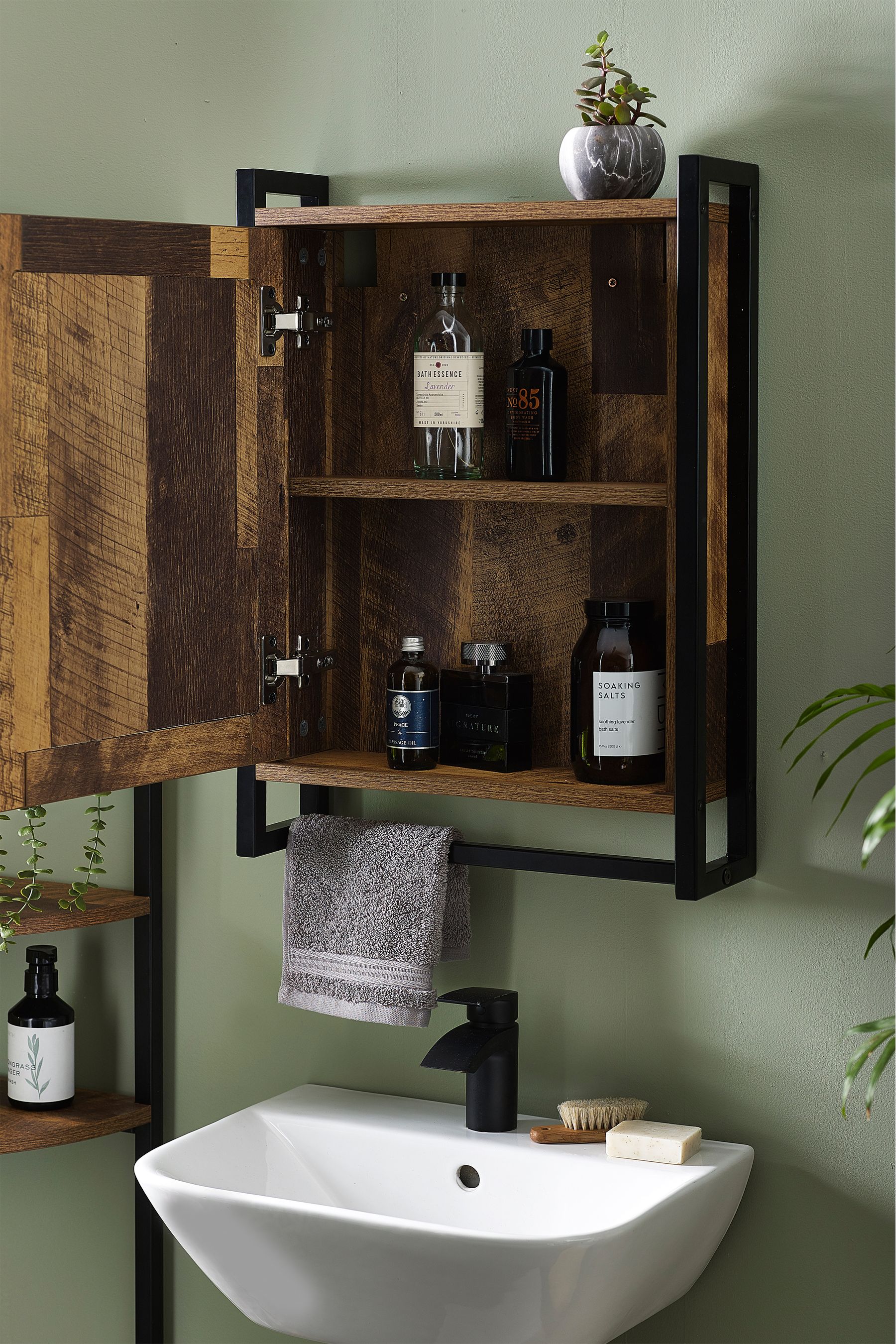 Natural Bronx Mirror Wall Single Cabinet