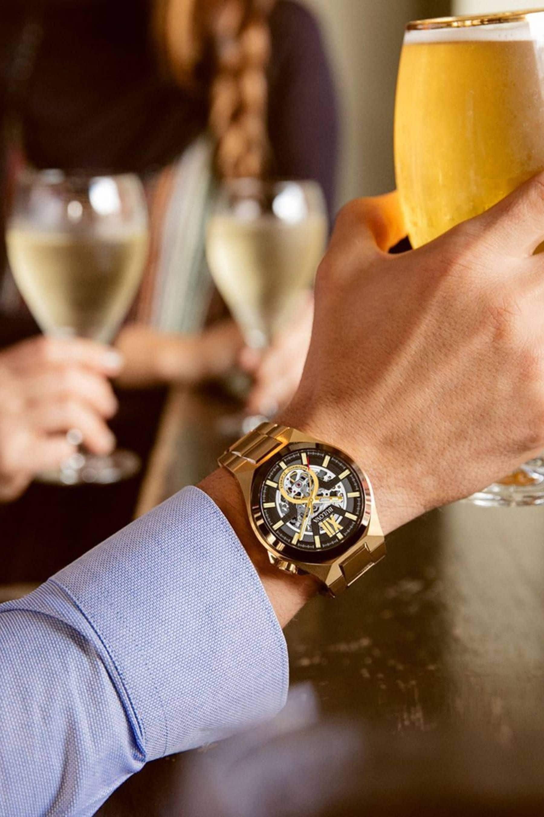 Bulova automatic gold watch on sale
