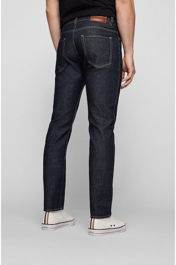 BOSS Dark Wash Maine Straight Fit Stretch Denim Jeans