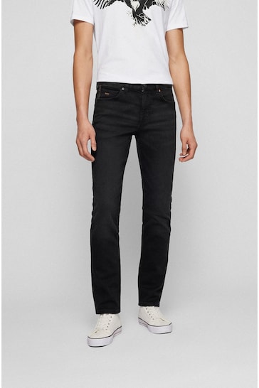 BOSS Black Wash Slim Fit Comfort Stretch Denim Jeans