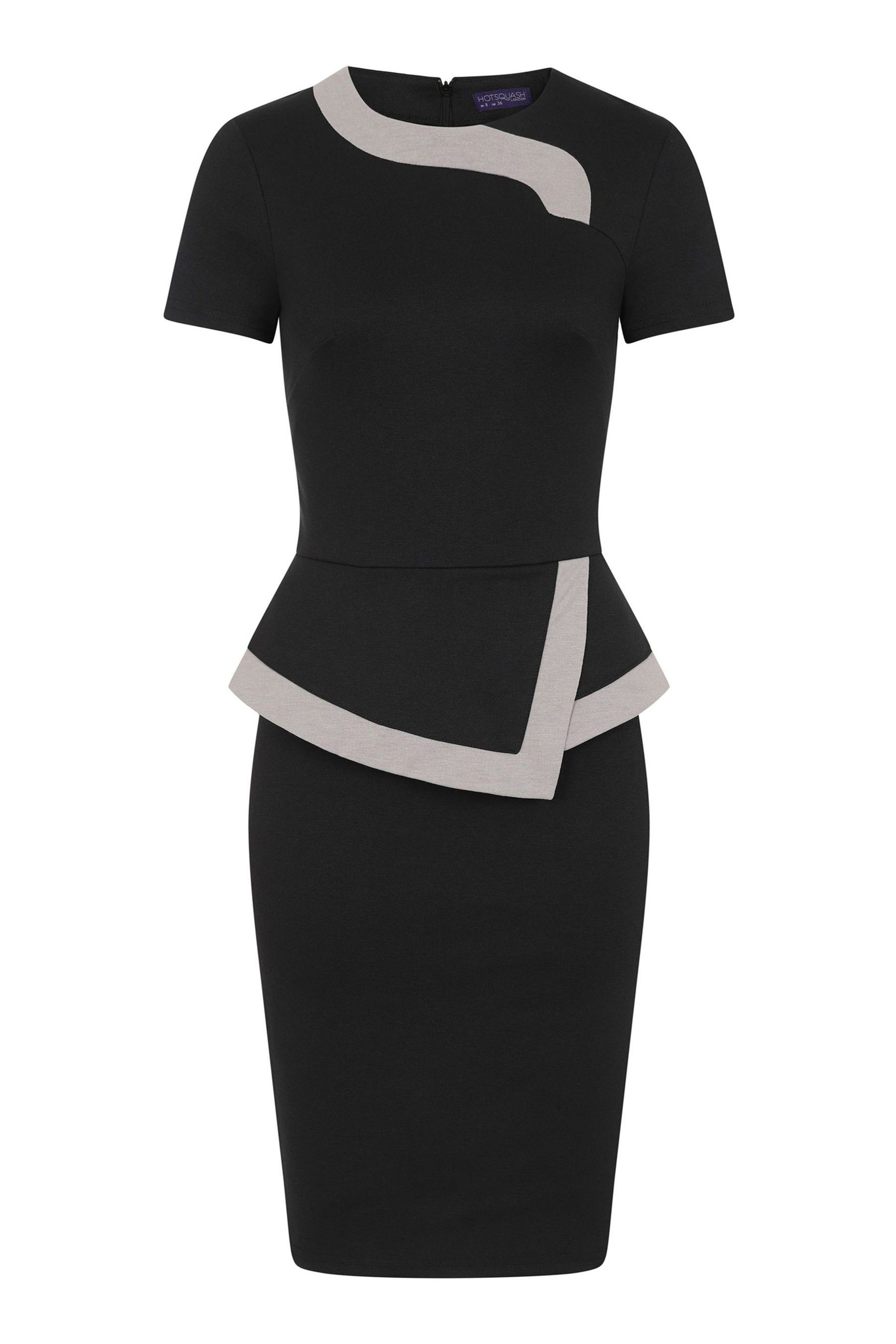 Black and white peplum dress best sale