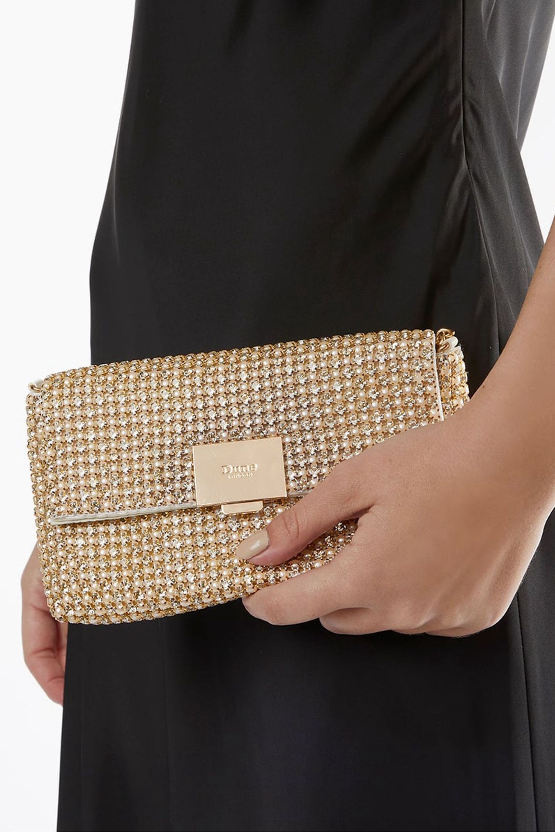 Gold clutch cheap bag dune