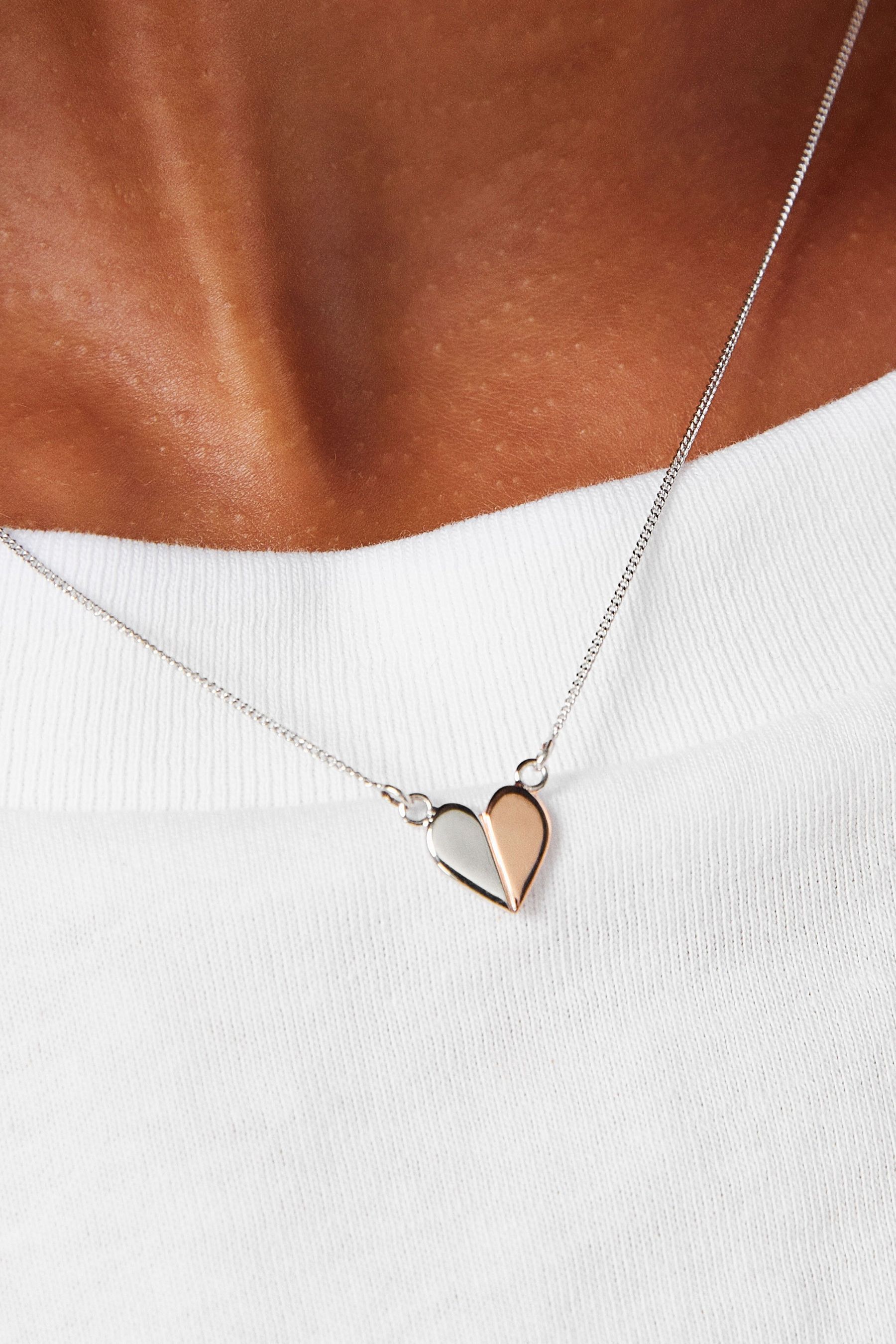 Sterling silver and shop rose gold necklace