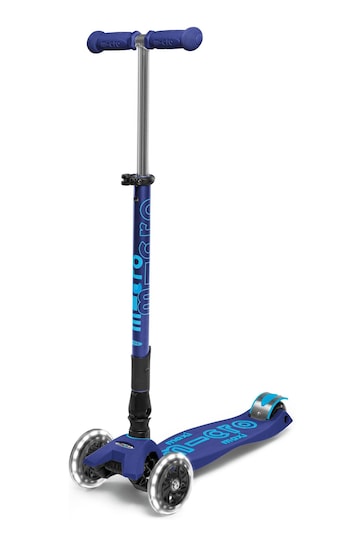 Micro Scooters Navy Blue Maxi Foldable LED Three Wheel Scooter