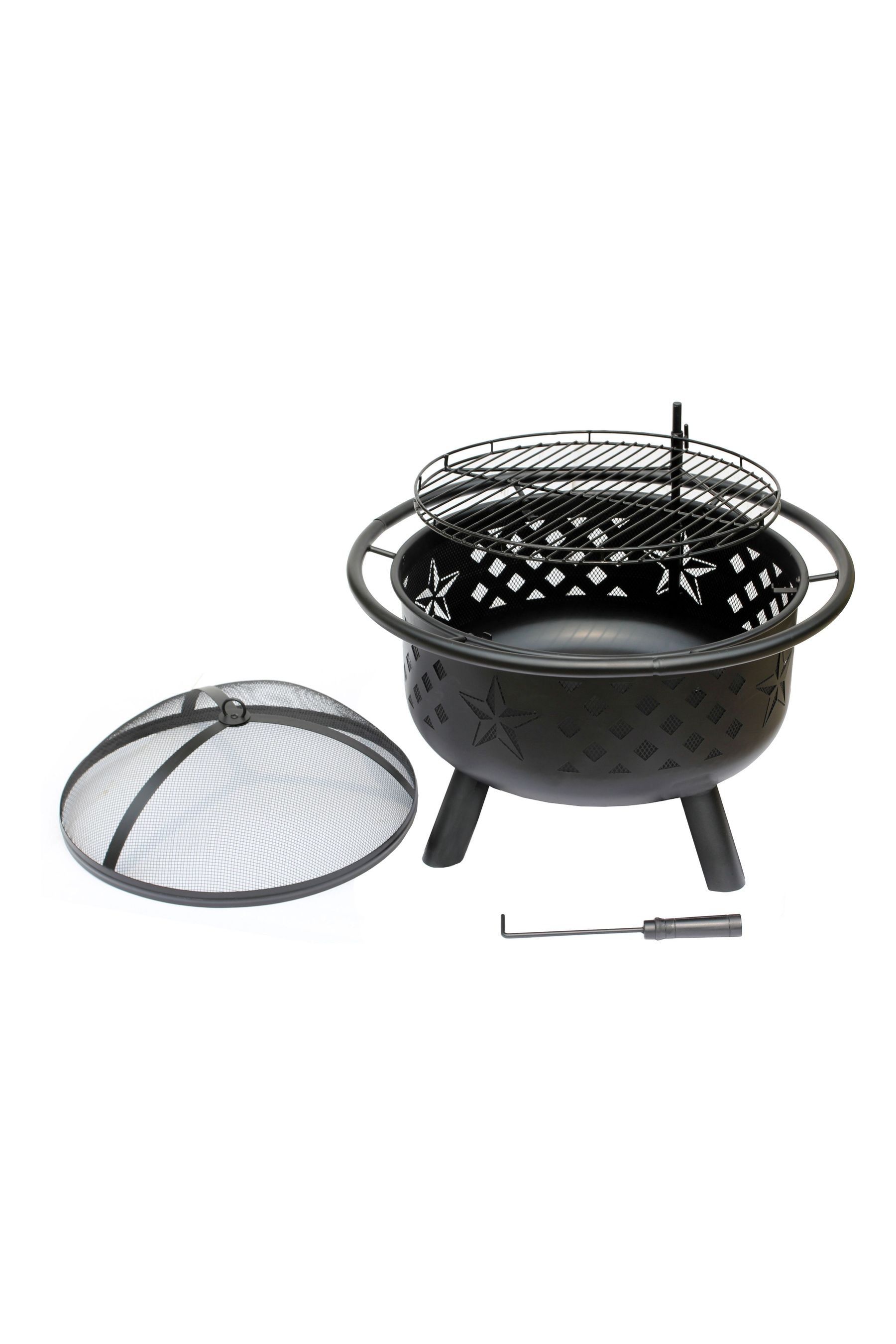 Buy LANDMANN Black Garden Steel Crossfire Firepit With Grill And