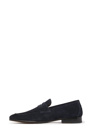 Oliver Sweeney Blue Keyworth Calf Suede Penny Loafers