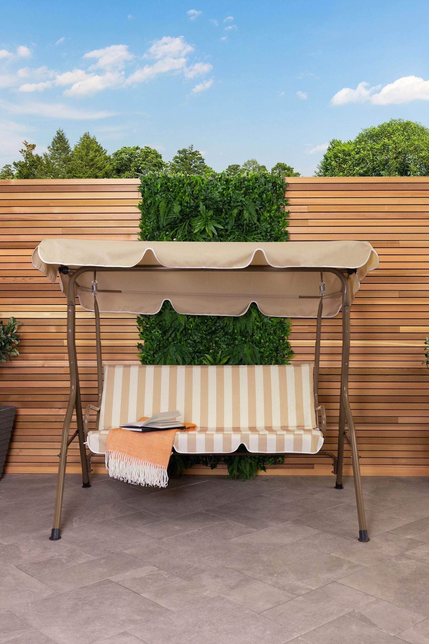 Charles bentley 3 seater premium swing shop seat with canopy