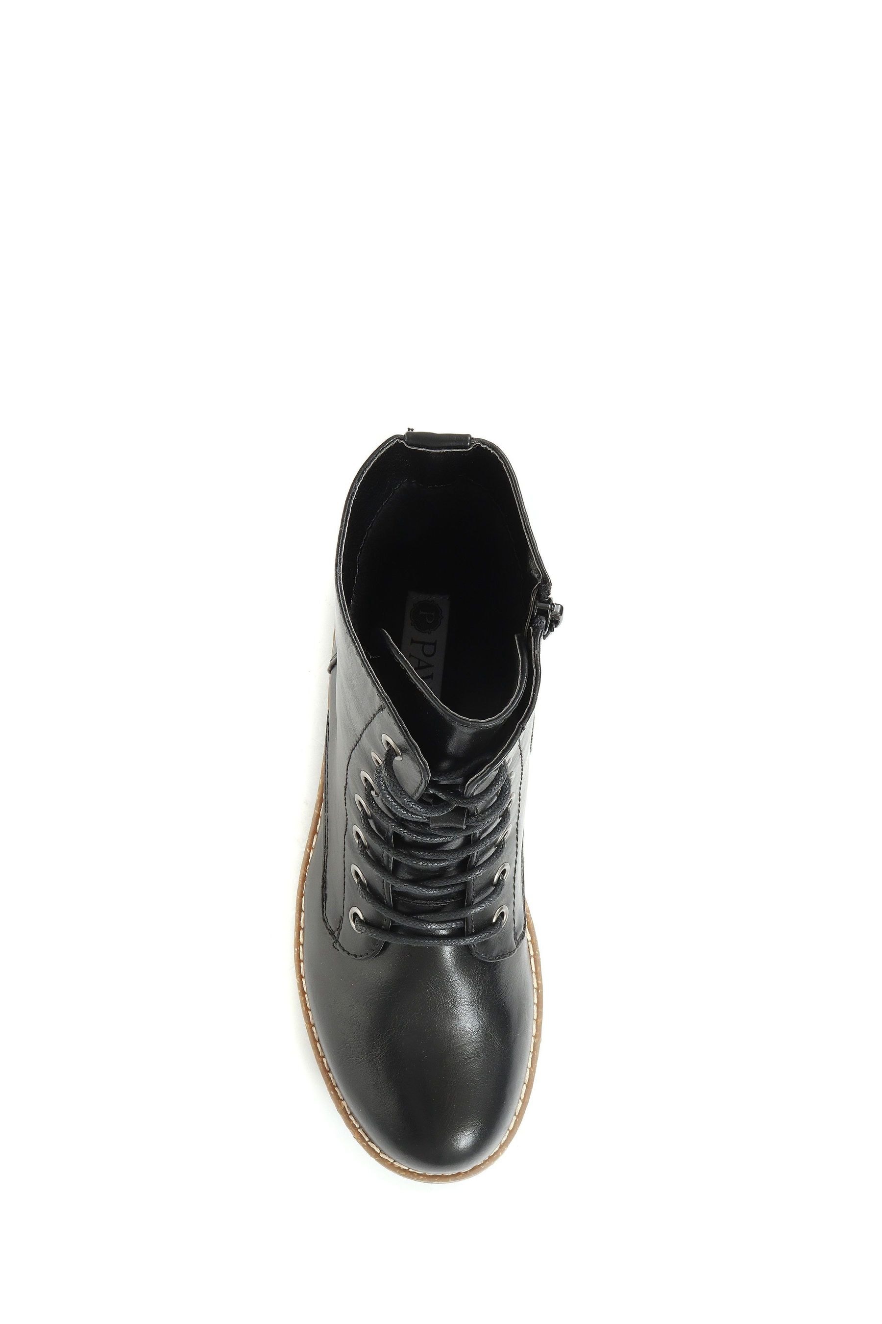 Pavers Black Ladies Lace Up Ankle Boots