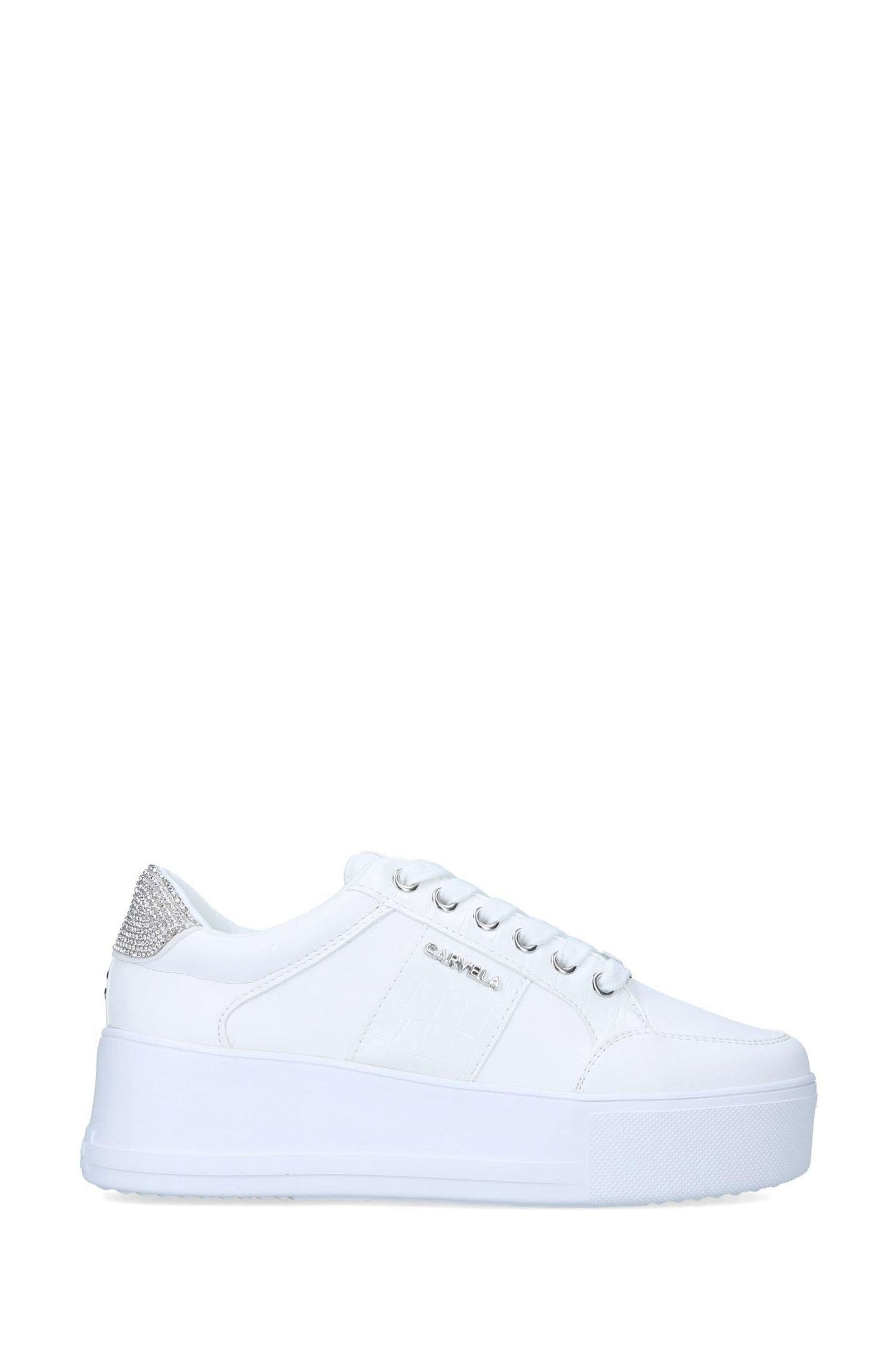 Carvela light lace store up trainers white