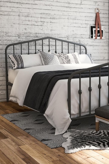 Novogratz Grey Bushwick Metal Bed Frame