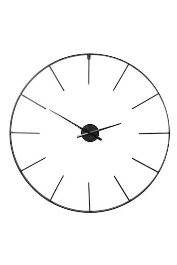 Libra Black Tiverton Skeleton Wall Clock