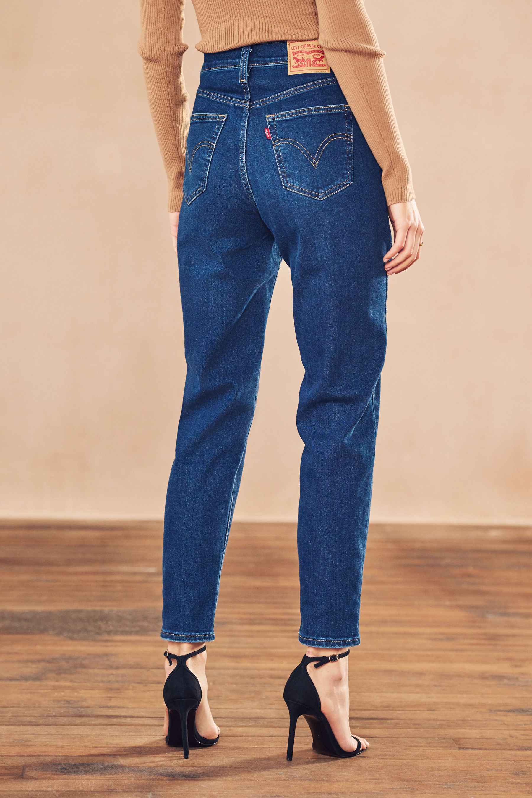 High waisted straight leg clearance mom jeans