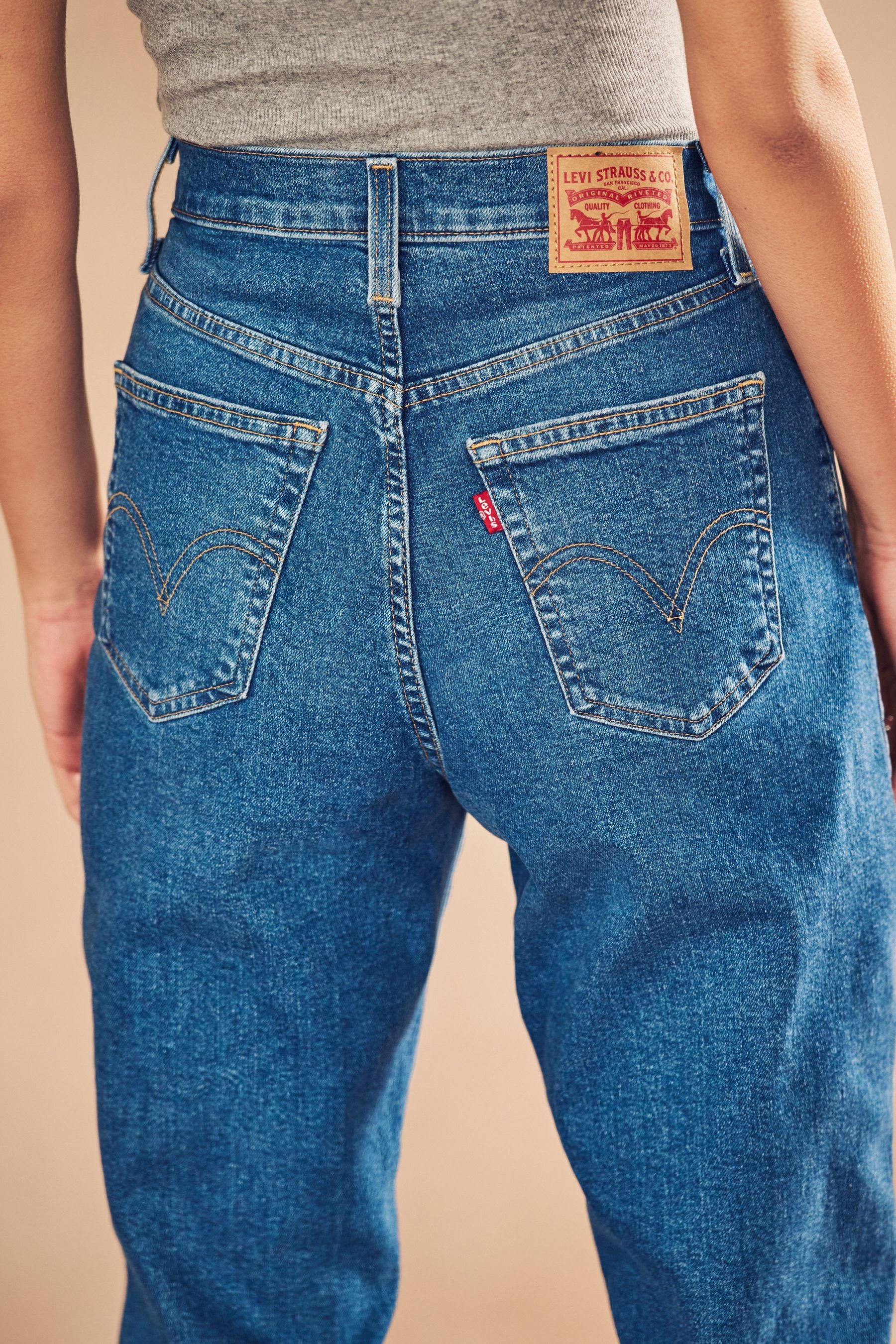Buy Levi s Medium Indigo Worn In Levi s High Waisted Mom Jeans