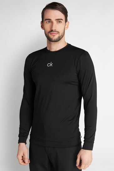 Calvin Klein Golf Black CK Chest Print Sweat Top