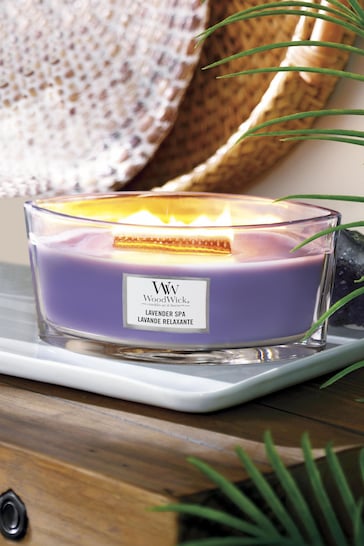 Woodwick Purple Ellipse Lavender Spa Scented Candle