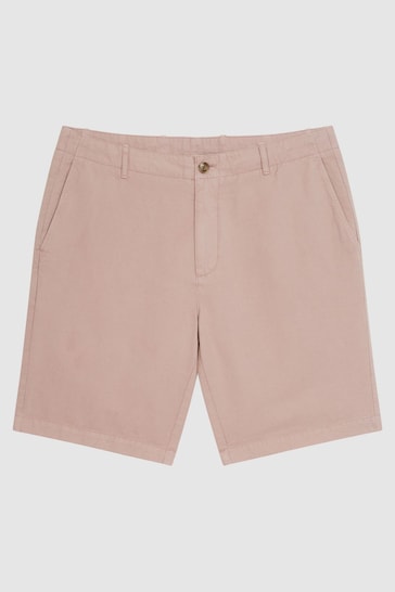 Reiss Dusty Rose Ezra Cotton-Linen Blend Shorts