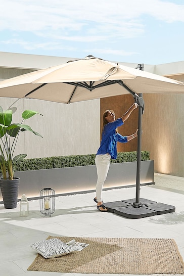 Nova Outdoor Living Beige Genesis Cantilever 3m x 2.5m Rectangular Parasol with Cover