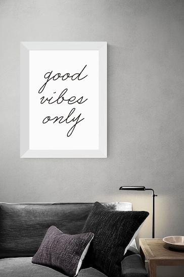 East End Prints White Good Vibes Only Print by Rafael Farias