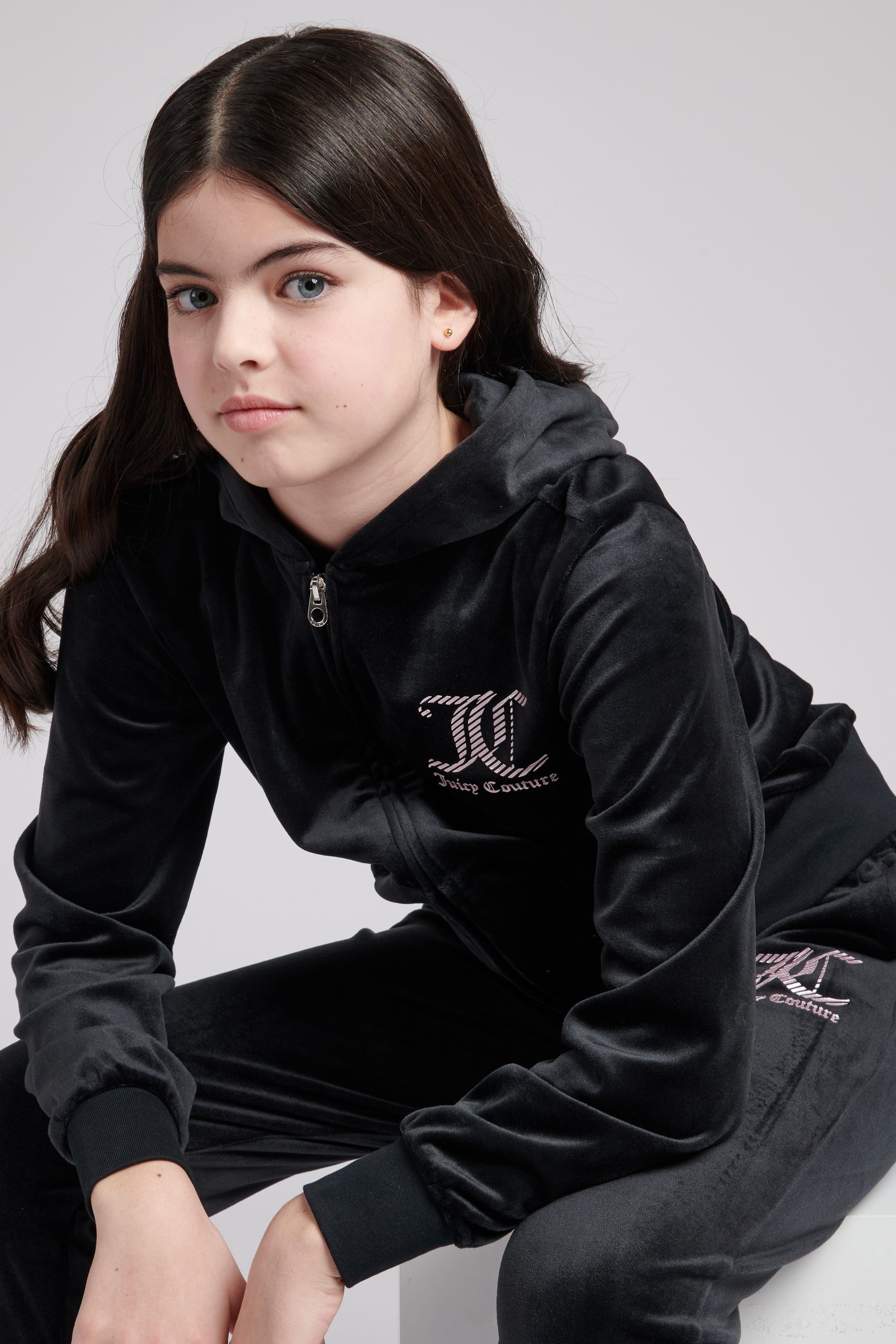 Black juicy couture tracksuit best sale
