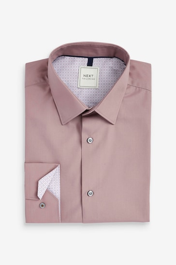 Pink Geometric Regular Fit Trimmed Shirts 2 Pack