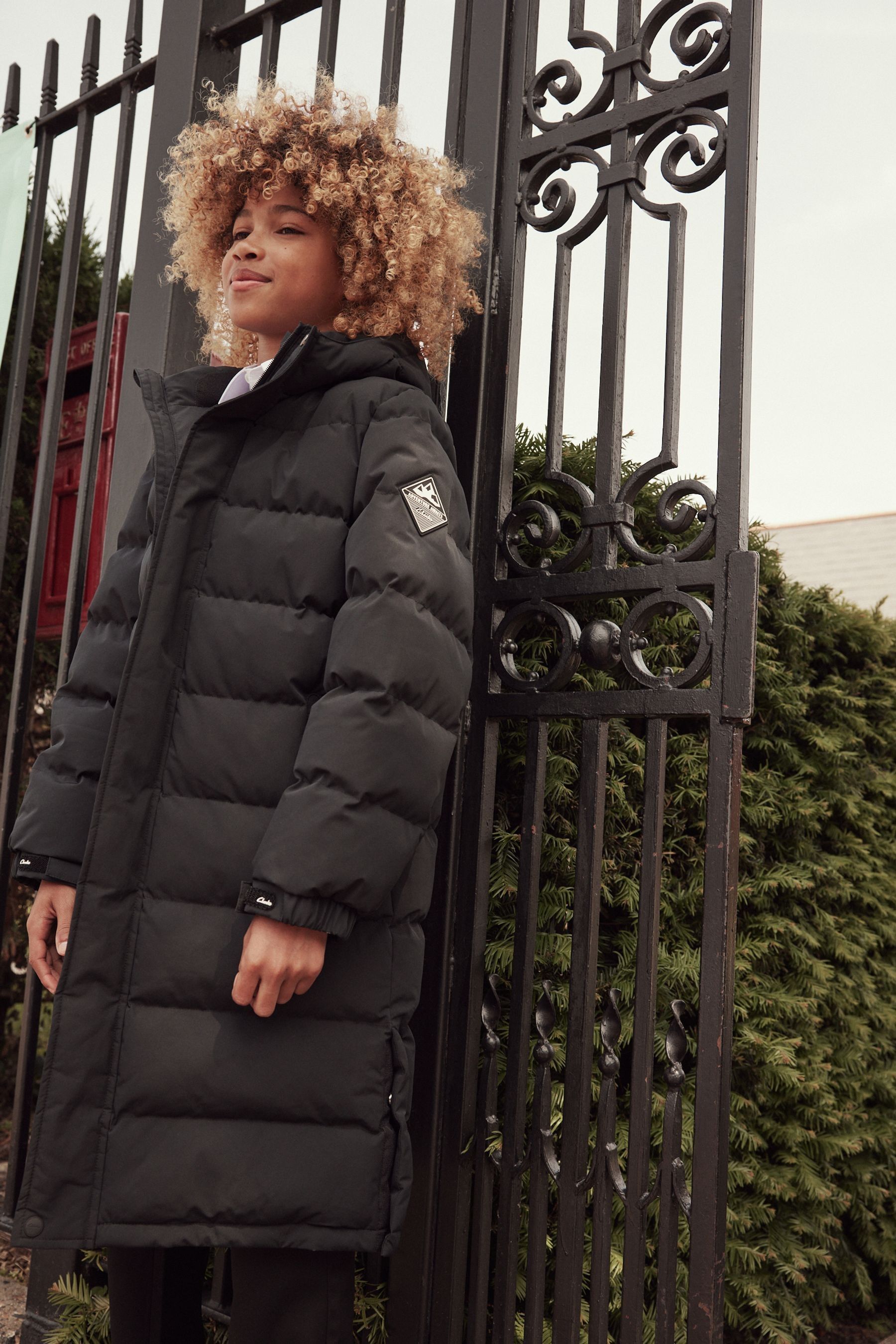 Buy Clarks Black Long Line Black Shower Resistant Puffa Coat from the Next UK online shop