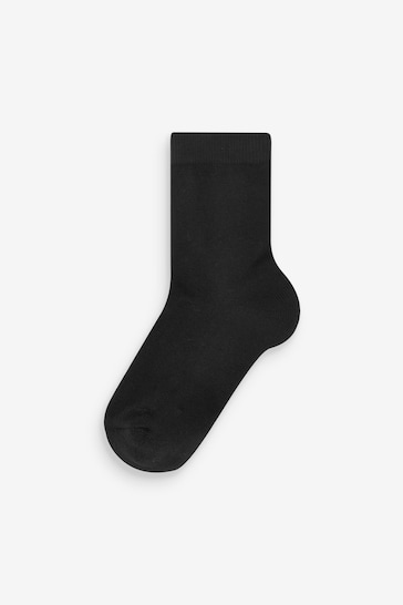 Black 7 pack cushioned footbed socks