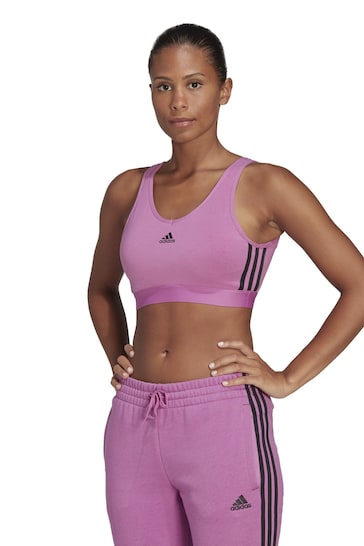 adidas Purple Sportswear Essentials 3-Stripes Crop Top
