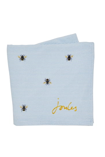 Joules Blue Botanical Bee Cotton Beach Towel