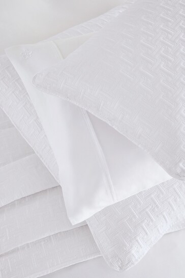 Ted Baker White Silky Smooth Plain Dye 250 Thread Count Cotton Pillowcase