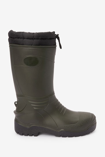 Green Warm Lined Wellies