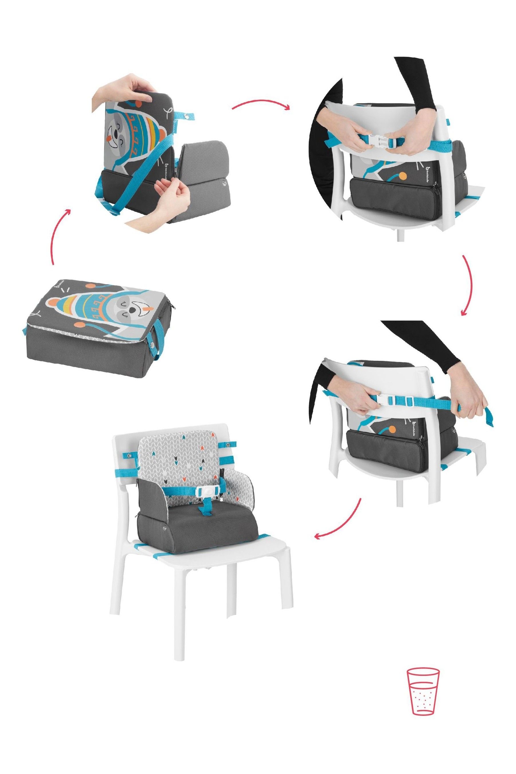 Buy Badabulle Grey Two In One Travel Booster Seat and Back Pack