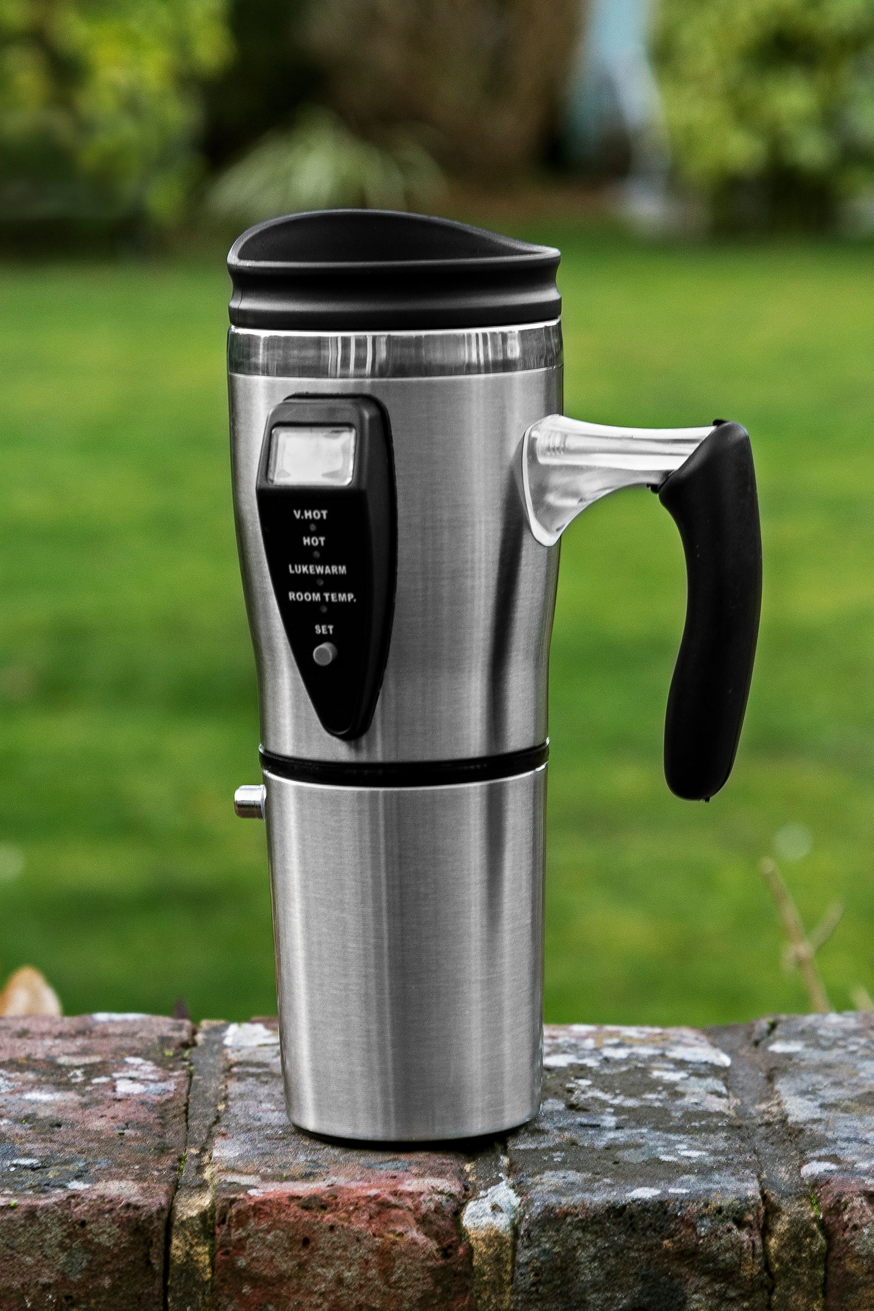 Heated shop travel mug