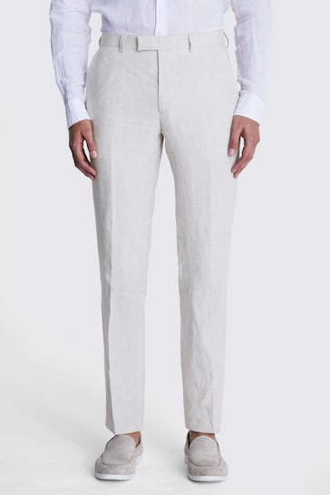 MOSS Natural Slim Fit Puppytooth Trousers