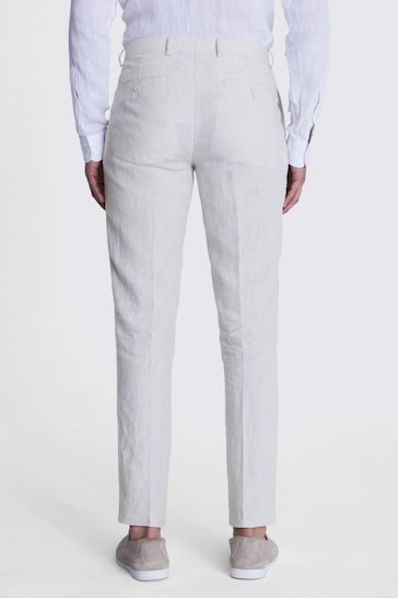 MOSS Natural Slim Fit Puppytooth Trousers