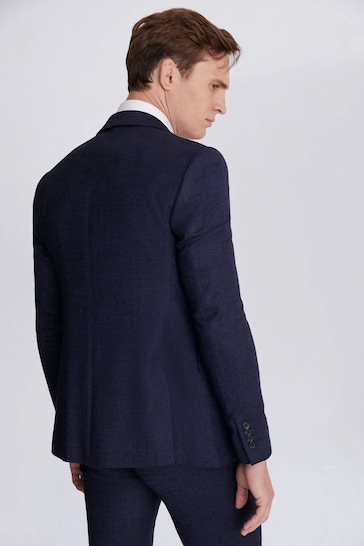 MOSS Blue Slim Fit Twisted Suit: Jacket