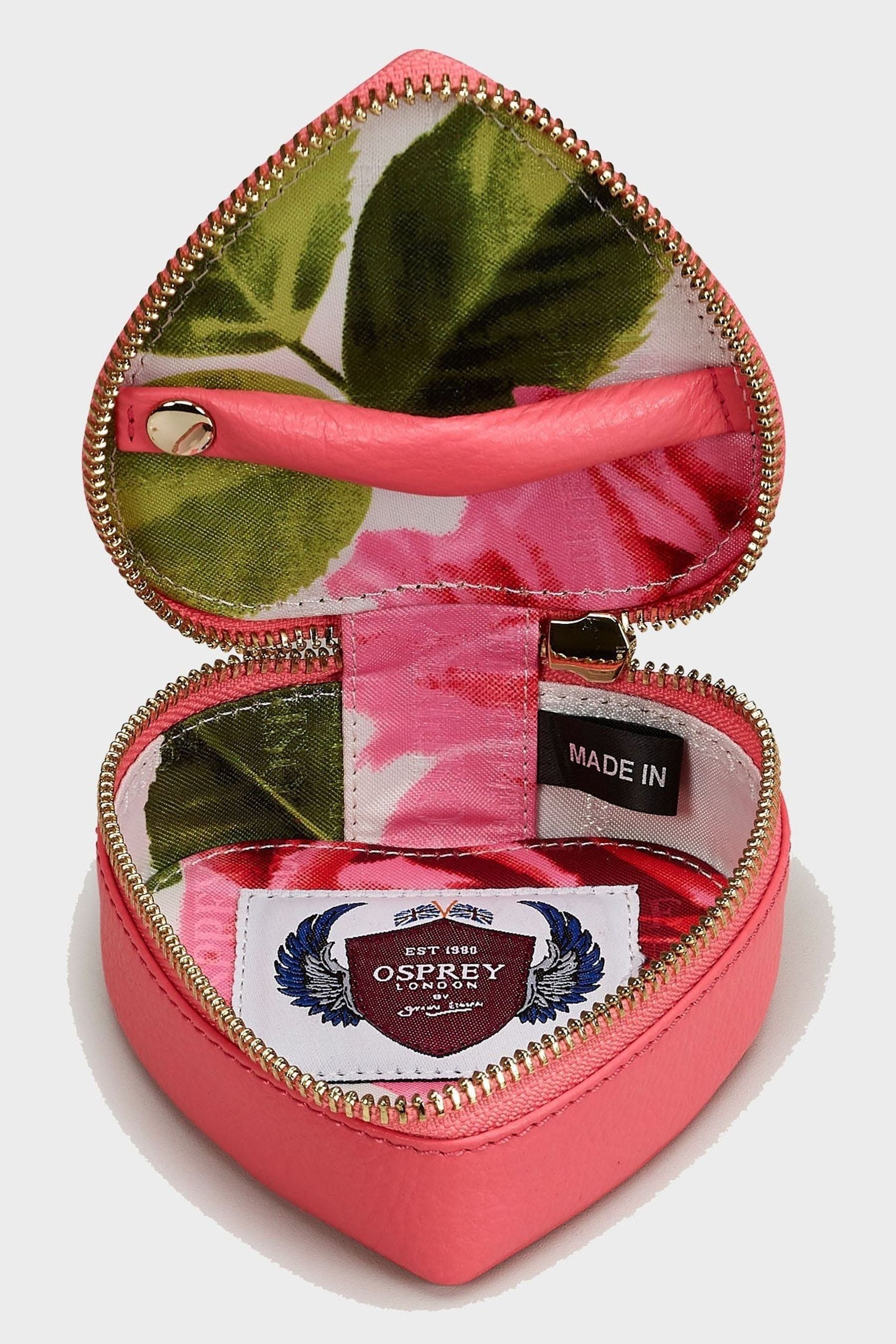 OSPREY LONDON The Tilly Heart Leather Trinket and Keyring Gift Set