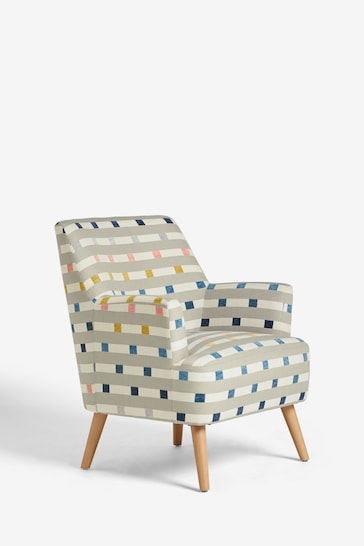 Chunky Stripe Geo Grey Carter Armchair