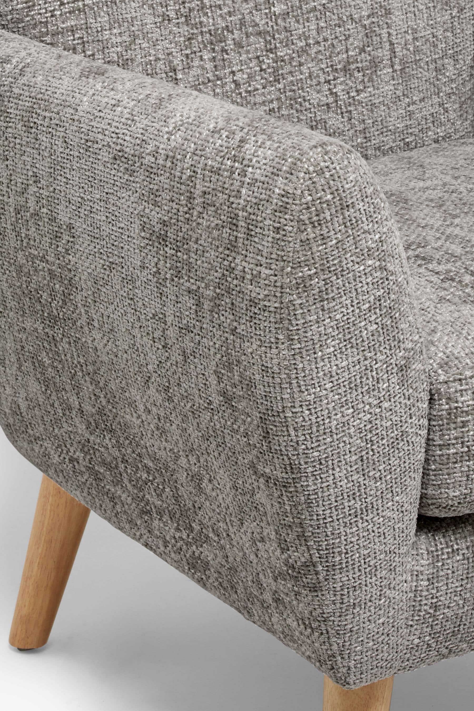 Buy Chunky Chenille Light Grey Wilson II Highback Armchair from
