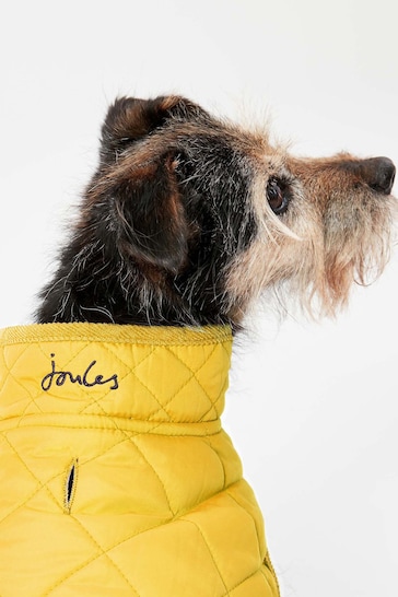 Joules Yellow Quilted Dog Coat
