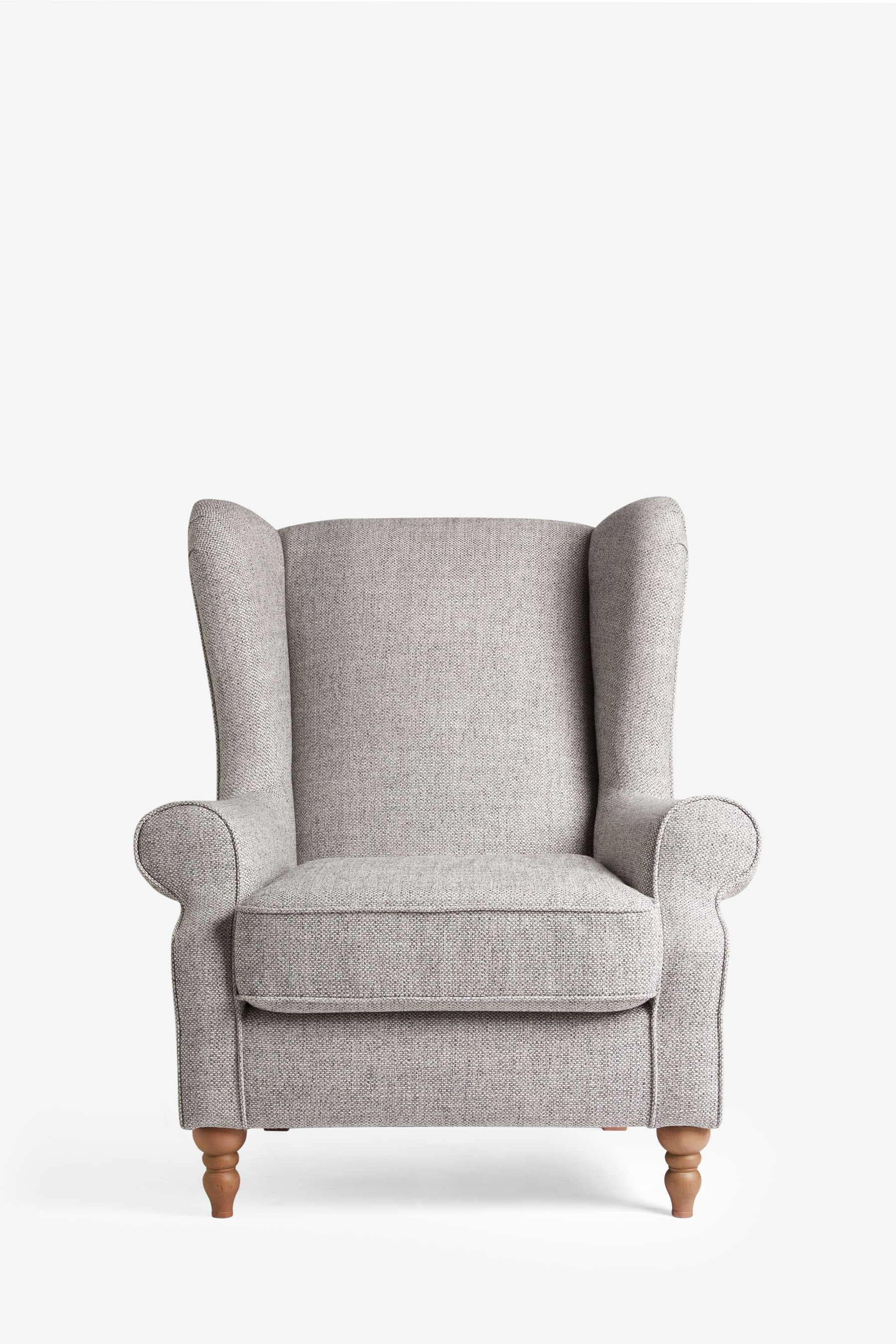 Chunky Weave Dove Grey Grande Sherlock Highback Armchair