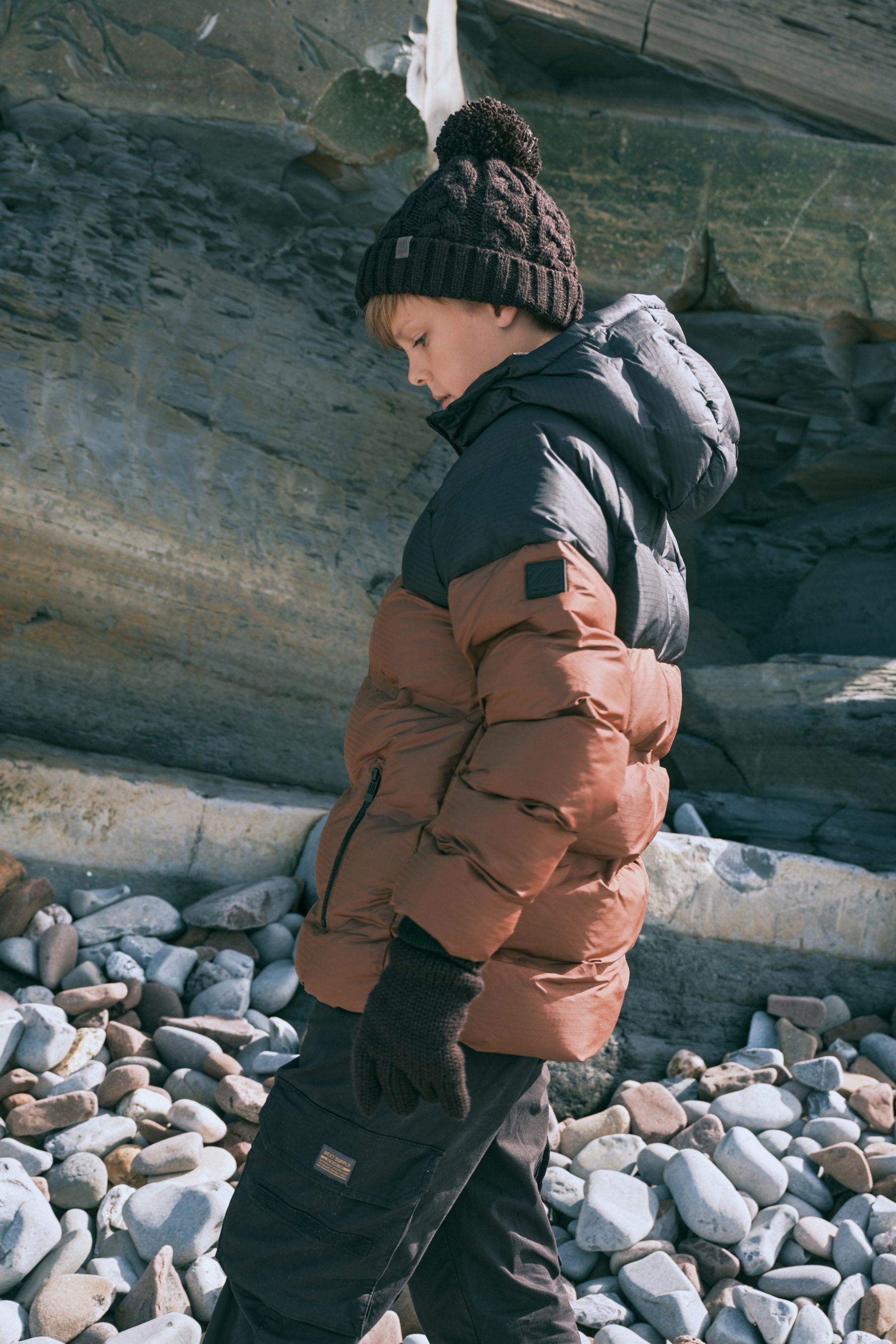 Fleece lined top padded coat