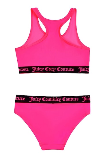 Juicy Couture Pink Logo Elastic Swim Set