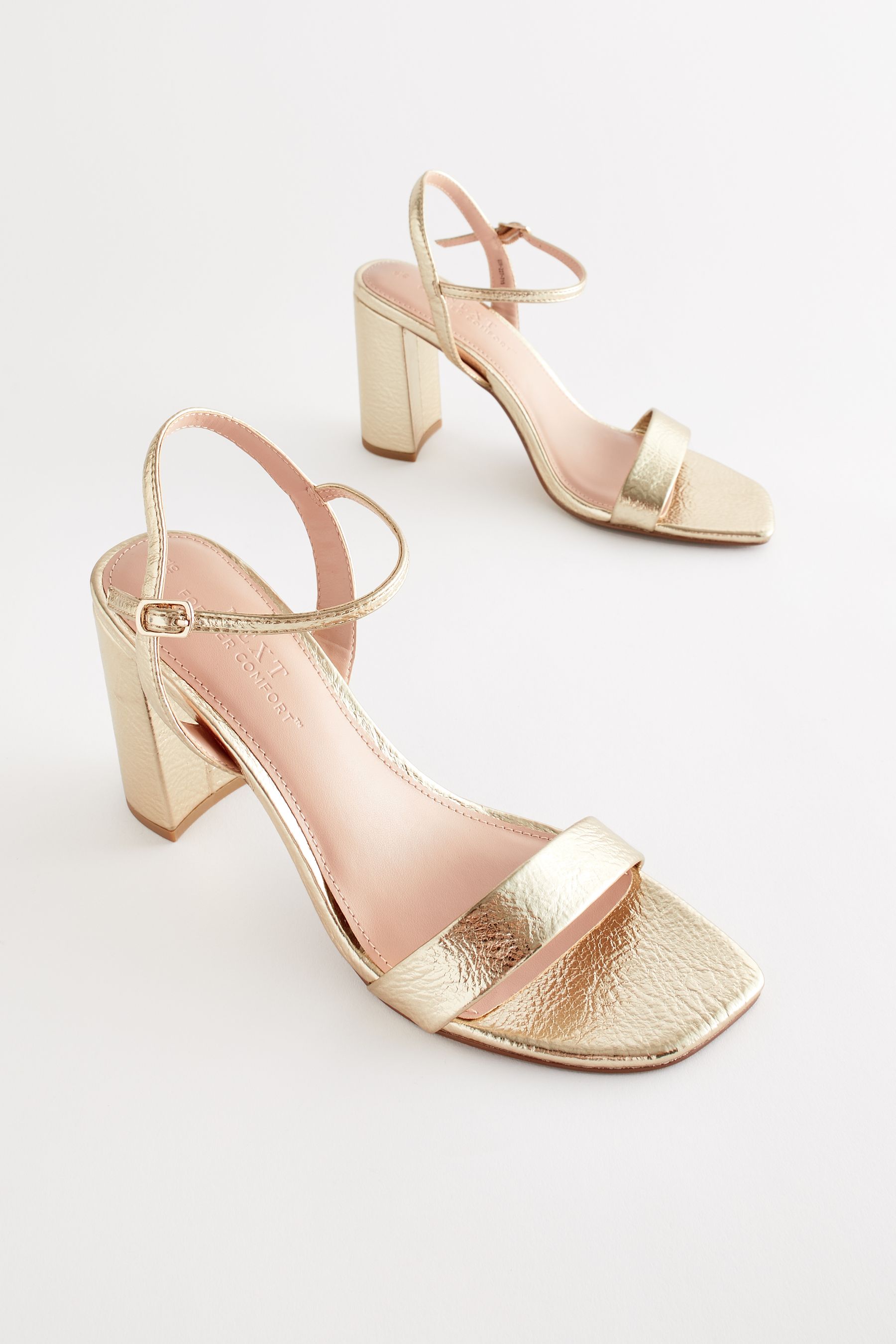 Gold Forever Comfort Block Simple Sandals