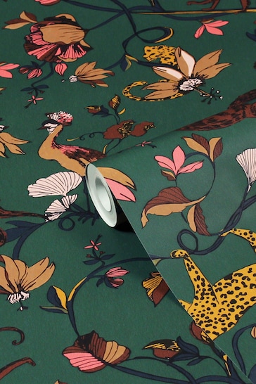 furn. Green Exotic Wildlings Tropical Wallpaper Wallpaper