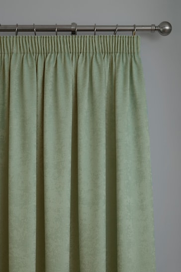 Fusion Green Galaxy Light Reducing Pencil Pleat Curtains
