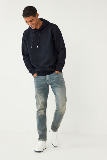 Buy Navy Blue Hoodie Premium Textured Hoodie from the Next UK online shop