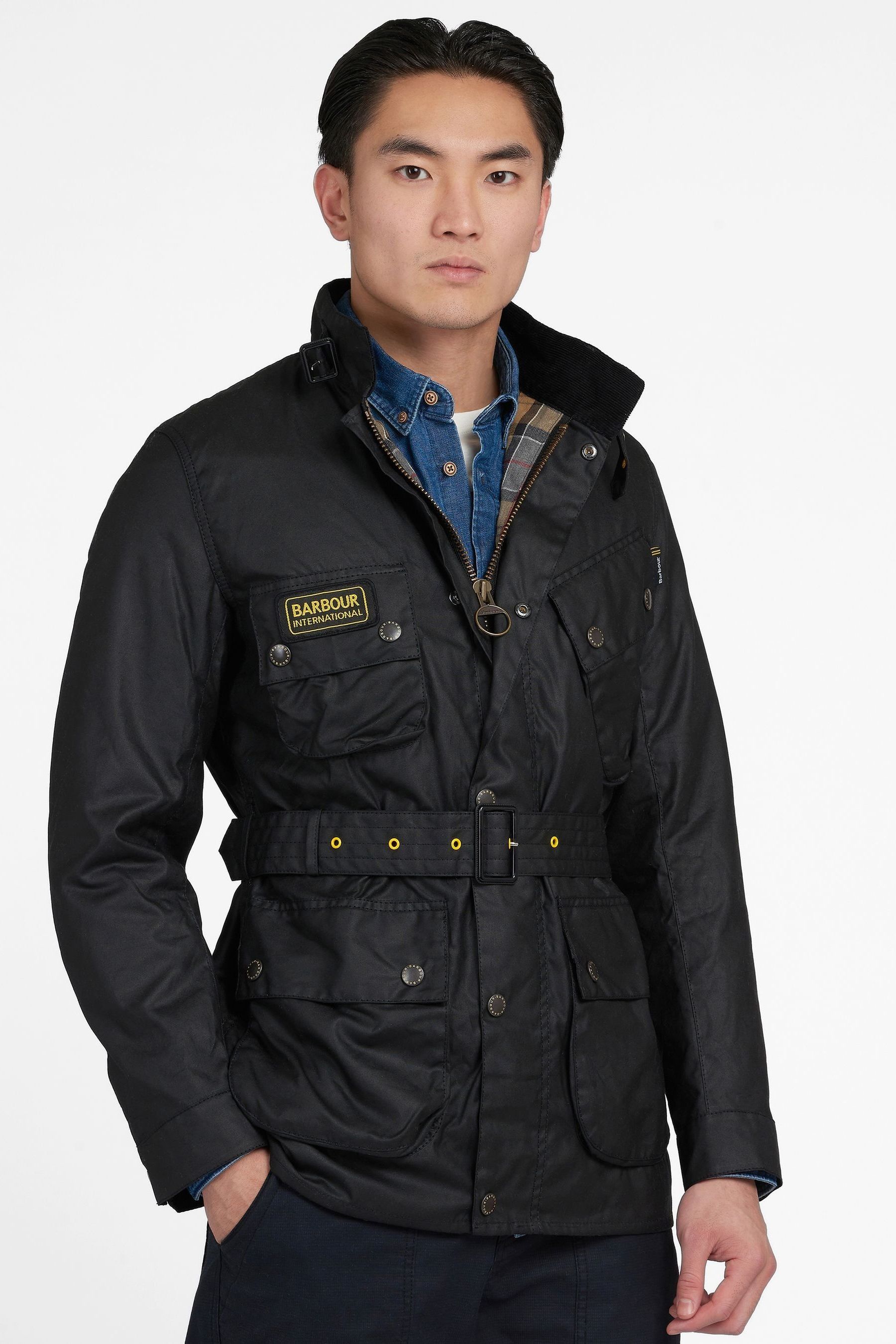 Buy Barbour International Slim Wax Black Jacket from the Next UK