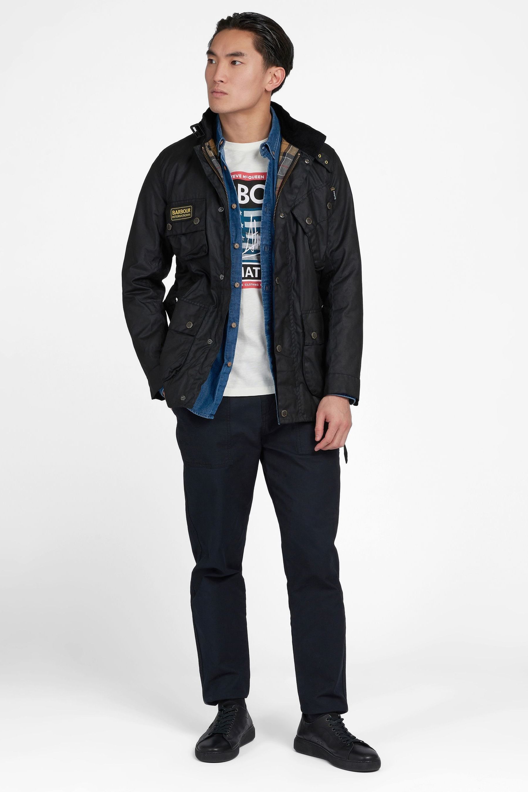 Buy Barbour International Slim Wax Black Jacket from the Next UK